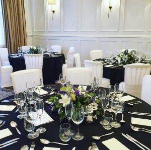 The Royal Wells Hotel - Black Tablecloths Hire Chair Covers Only - Wedding Day Service